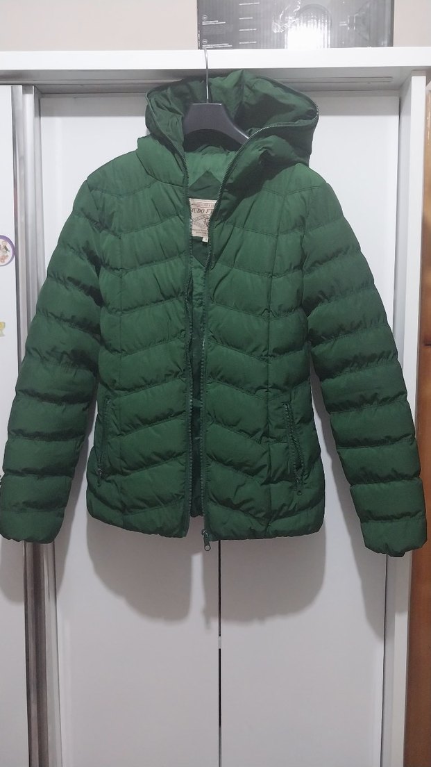 Yeşil Fermuarlı Kadın Kışlık Mont - Görsel 4