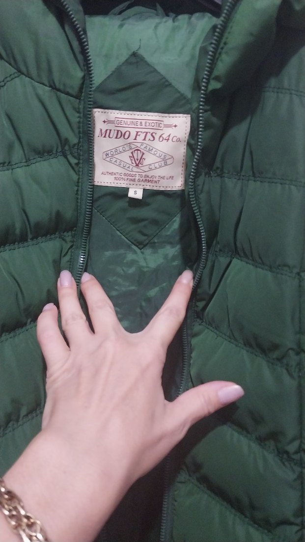 Yeşil Fermuarlı Kadın Kışlık Mont - Görsel 2