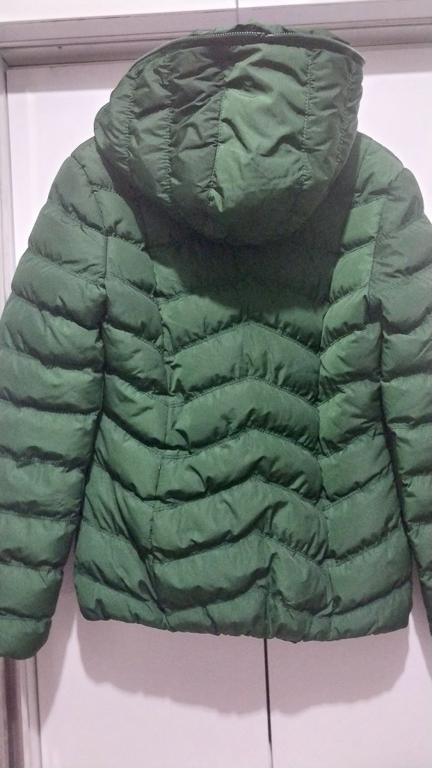 Yeşil Fermuarlı Kadın Kışlık Mont - Görsel 5