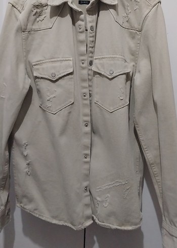 Bej Düğmeli erkek Denim Ceket - Görsel 2