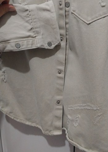 Bej Düğmeli erkek Denim Ceket - Görsel 3