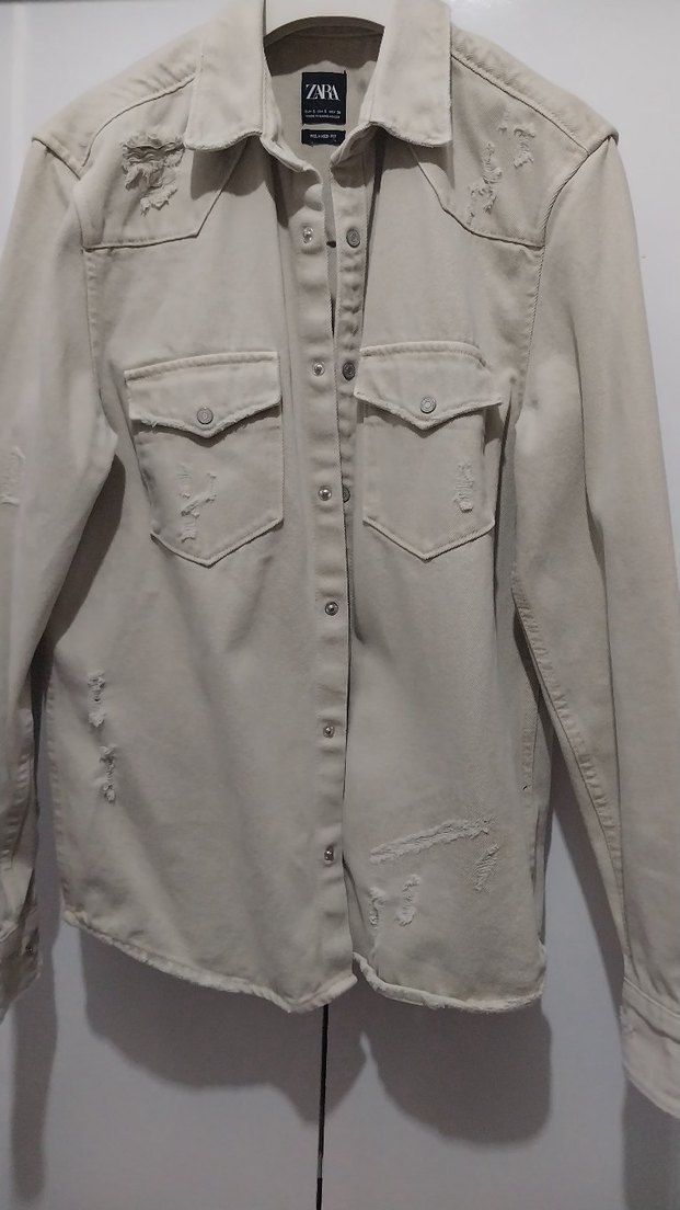 Bej Düğmeli erkek Denim Ceket - Görsel 2