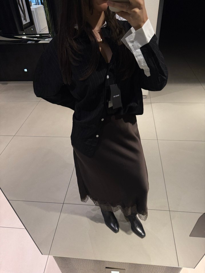 Zara Dantelli Saten Etek - Görsel 4