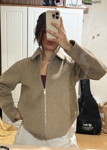 Bym Club (Bej Yünlü Fermuarlı kadın Ceket) - Görsel 7