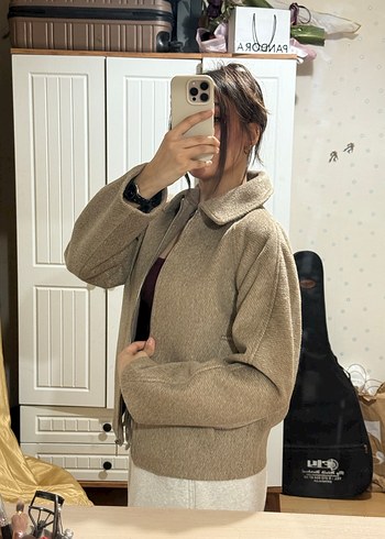 Bym Club (Bej Yünlü Fermuarlı kadın Ceket) - Görsel 8