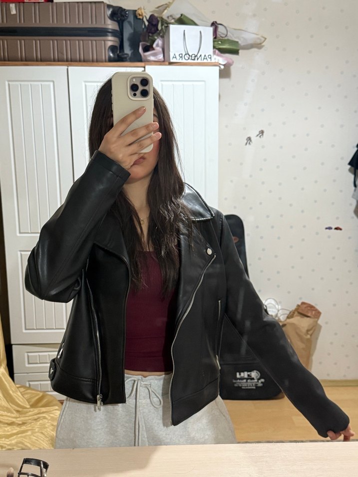 Defacto Siyah Deri Biker Ceket - Görsel 5