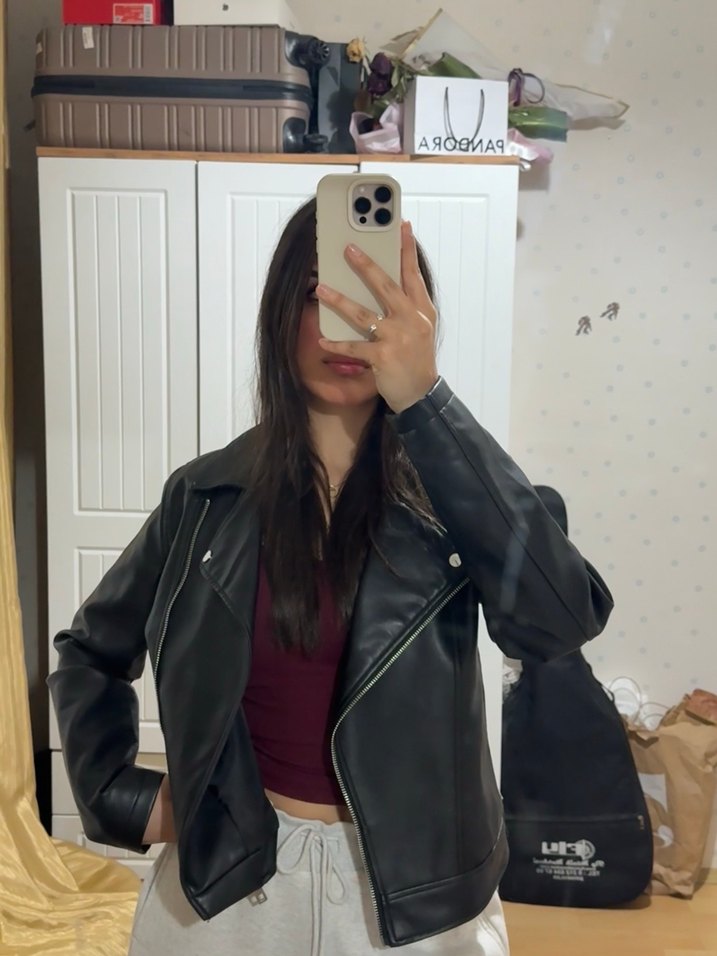 Defacto Siyah Deri Biker Ceket - Görsel 4