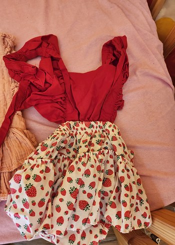 Pembe Fırfırlı Kolsuz Bebek Kıyafet Seti 9-12 ay - Görsel 2