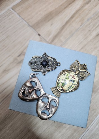 Bohem Etnik Boncuklu Gri Kadın kolye ucu - Görsel 2