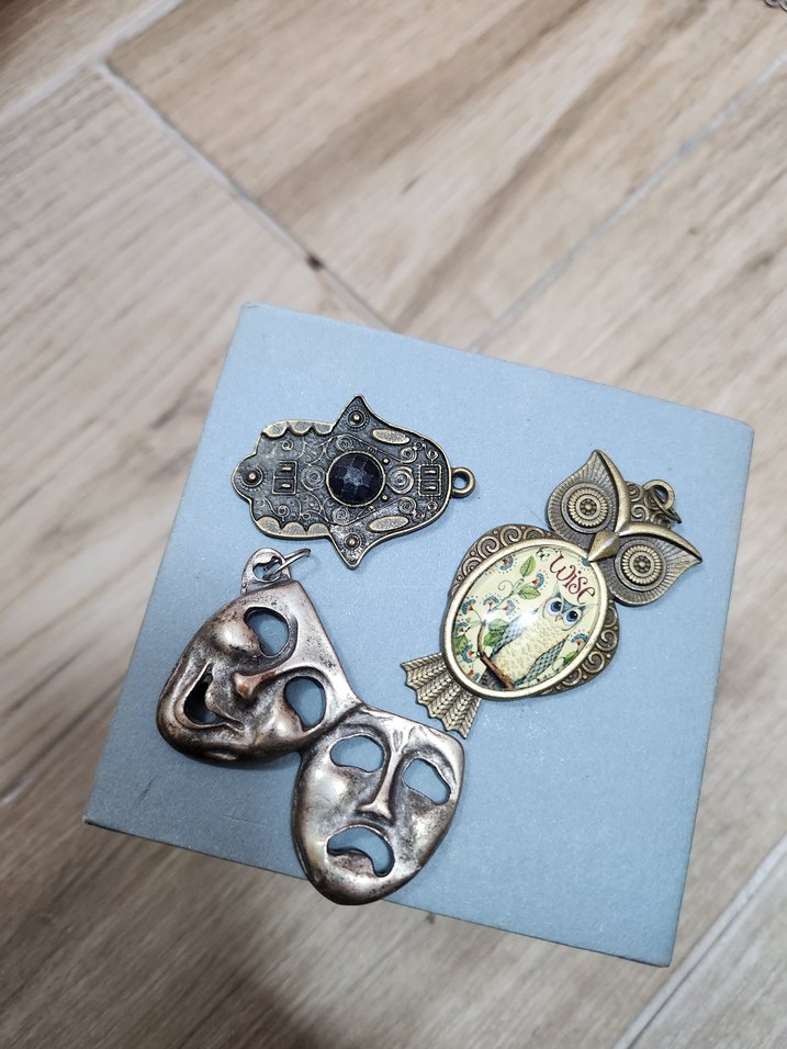 Bohem Etnik Boncuklu Gri Kadın kolye ucu - Görsel 2