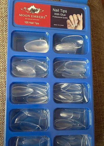 Moon Embers Mavi Tırnak Uçları Yapıştırıcılı - Görsel 3