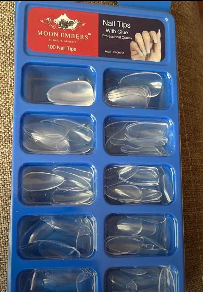 Moon Embers Mavi Tırnak Uçları Yapıştırıcılı - Görsel 3