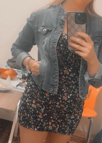 Düğmeli Kadın Denim Ceket - Görsel 2