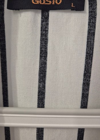 GUSTO Düğmeli Siyah Beyaz Çizgili Kadın Gömlek - Görsel 5