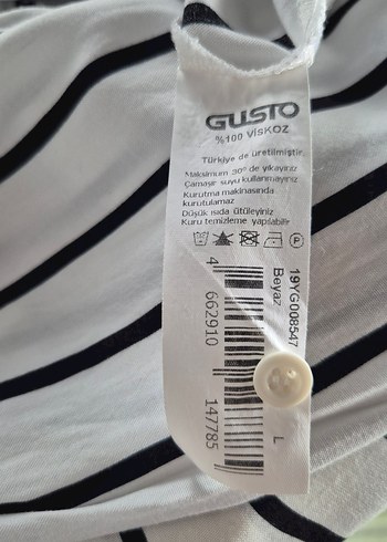 GUSTO Düğmeli Siyah Beyaz Çizgili Kadın Gömlek - Görsel 6