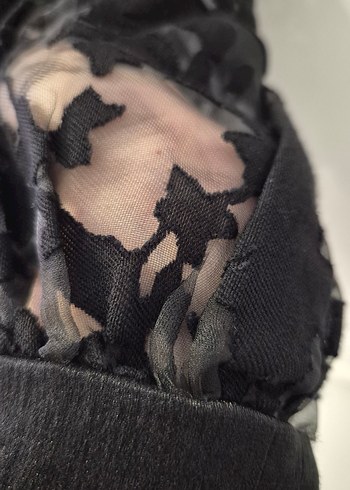 ZARA Dantel İşlemeli Siyah Kadın Bluz - Görsel 5