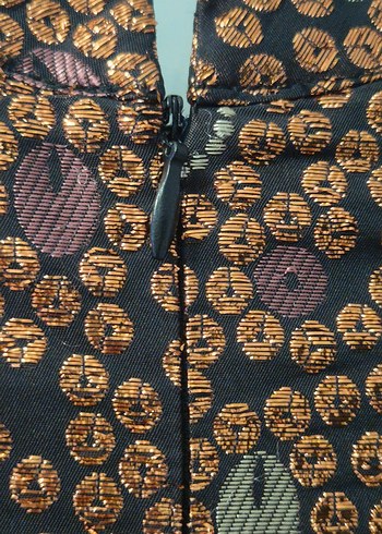 BIS WEAR Bronz ve Renkli Desenli Kısa Kollu Kadın Bluz - Görsel 8