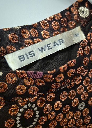 BIS WEAR Bronz ve Renkli Desenli Kısa Kollu Kadın Bluz - Görsel 3