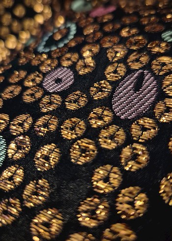 BIS WEAR Bronz ve Renkli Desenli Kısa Kollu Kadın Bluz - Görsel 4