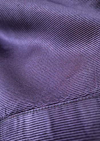 VINTAGE Kadın Mor Crop Saten Ceket, Düğmeli, Uzun Kollu - Görsel 4