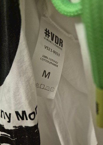 #VDR Beyaz Büzgülü Desenli Pamuklu Tişört - Görsel 11