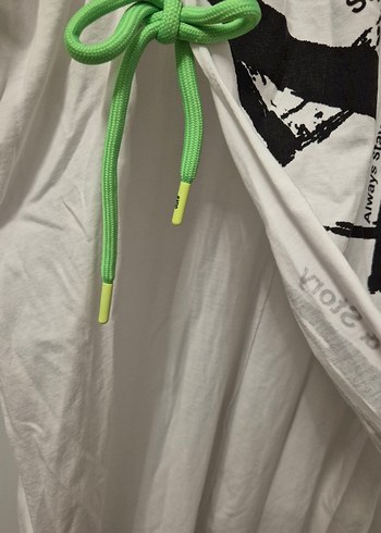 #VDR Beyaz Büzgülü Desenli Pamuklu Tişört - Görsel 4