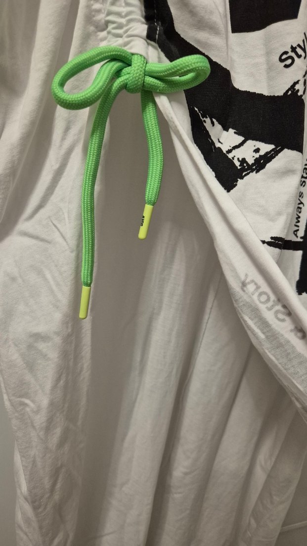 #VDR Beyaz Büzgülü Desenli Pamuklu Tişört - Görsel 4