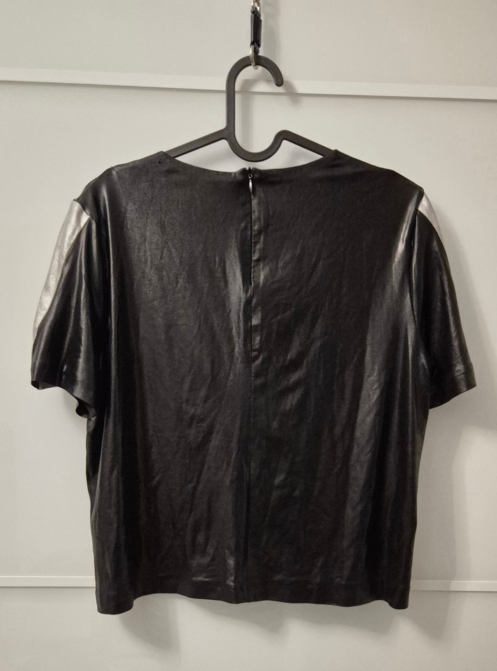 BILSTORE Siyah Parlak Kadın Bluz - Görsel 2