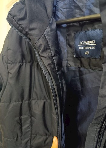 lacivert Kadın Kışlık Fermuarlı Mont - Görsel 5