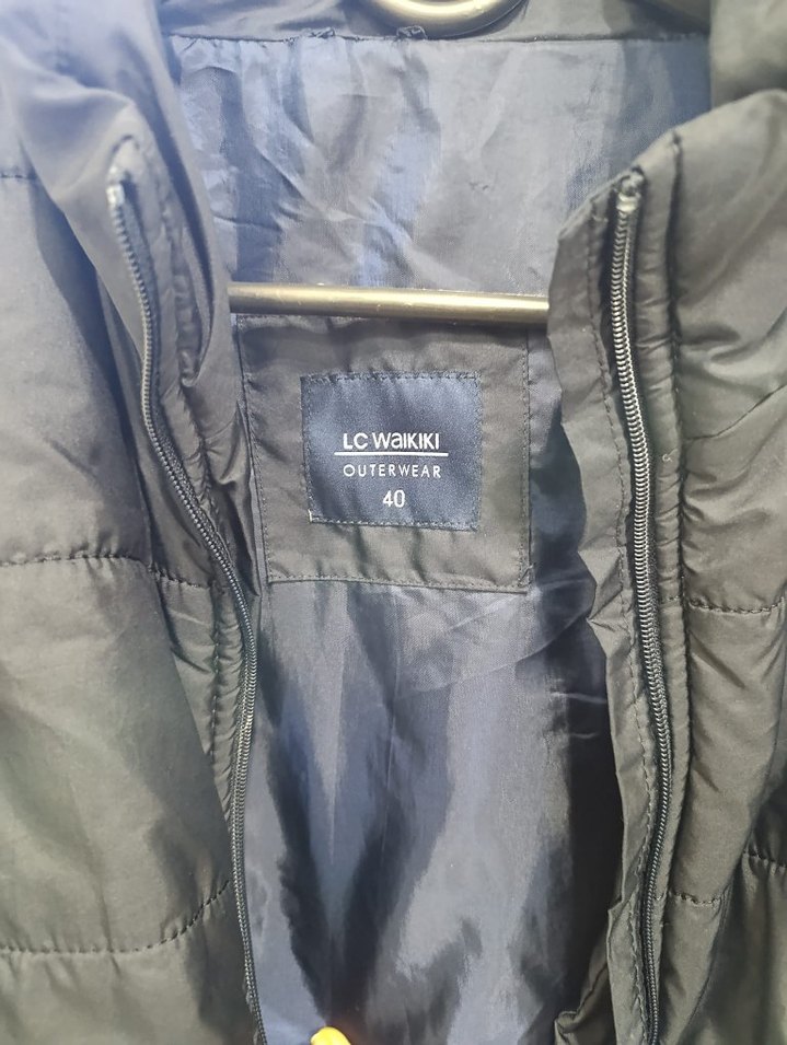 lacivert Kadın Kışlık Fermuarlı Mont - Görsel 4