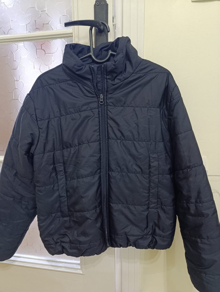 lacivert Kadın Kışlık Fermuarlı Mont - Görsel 2