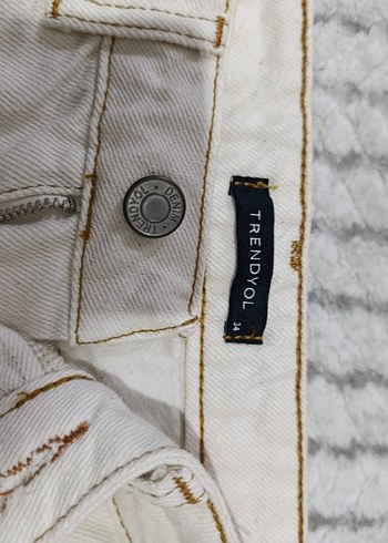 Beyaz Midi Boy Denim Kadın Jean - Görsel 5