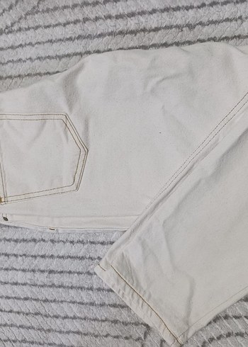 Beyaz Midi Boy Denim Kadın Jean - Görsel 6