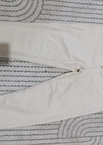 Beyaz Midi Boy Denim Kadın Jean - Görsel 3