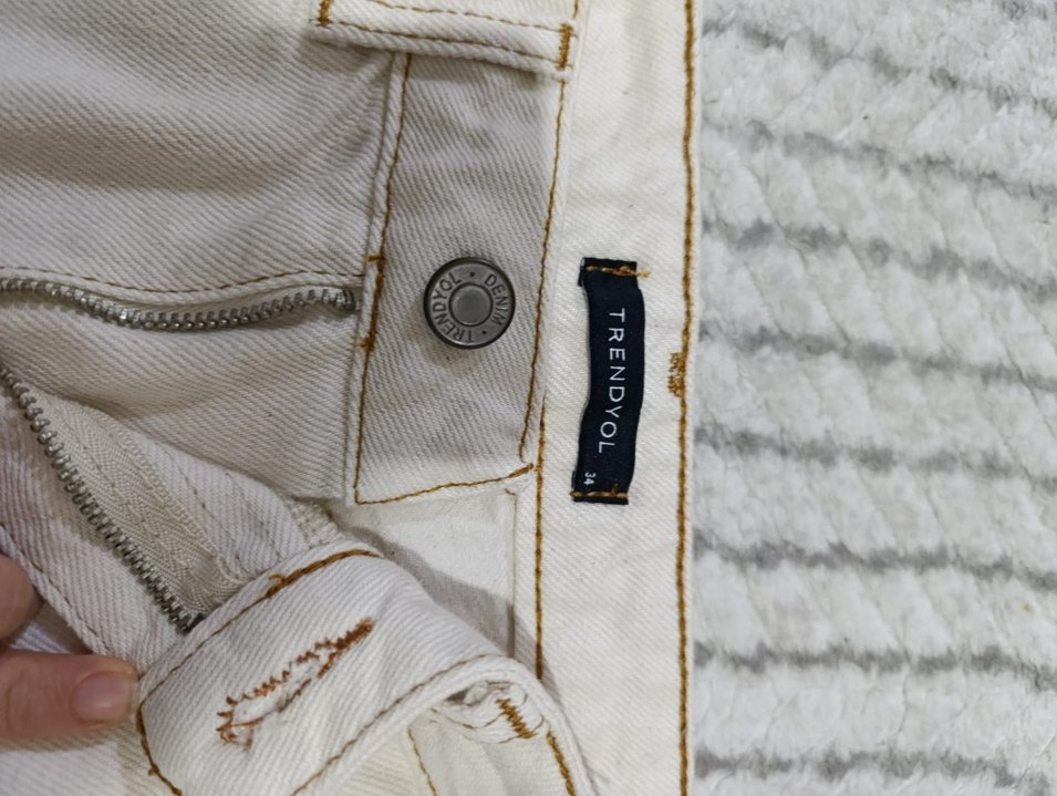 Beyaz Midi Boy Denim Kadın Jean - Görsel 5