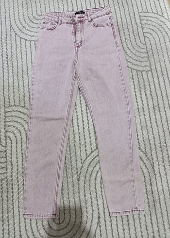 Toz Pembe Kadın Kot Pantolon Ty - Görsel 2