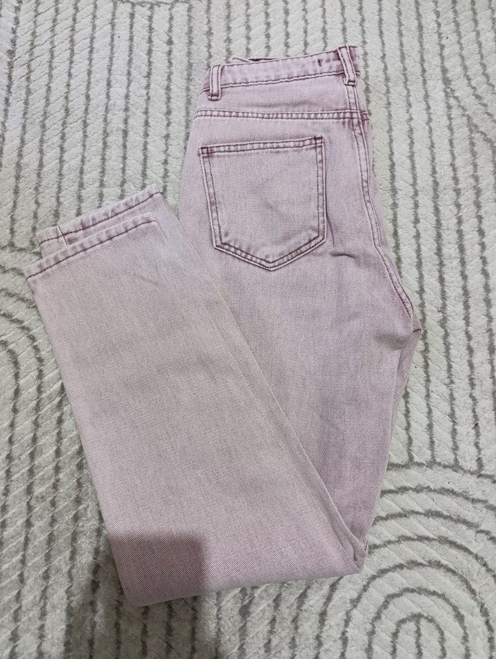 Toz Pembe Kadın Kot Pantolon Ty - Görsel 3