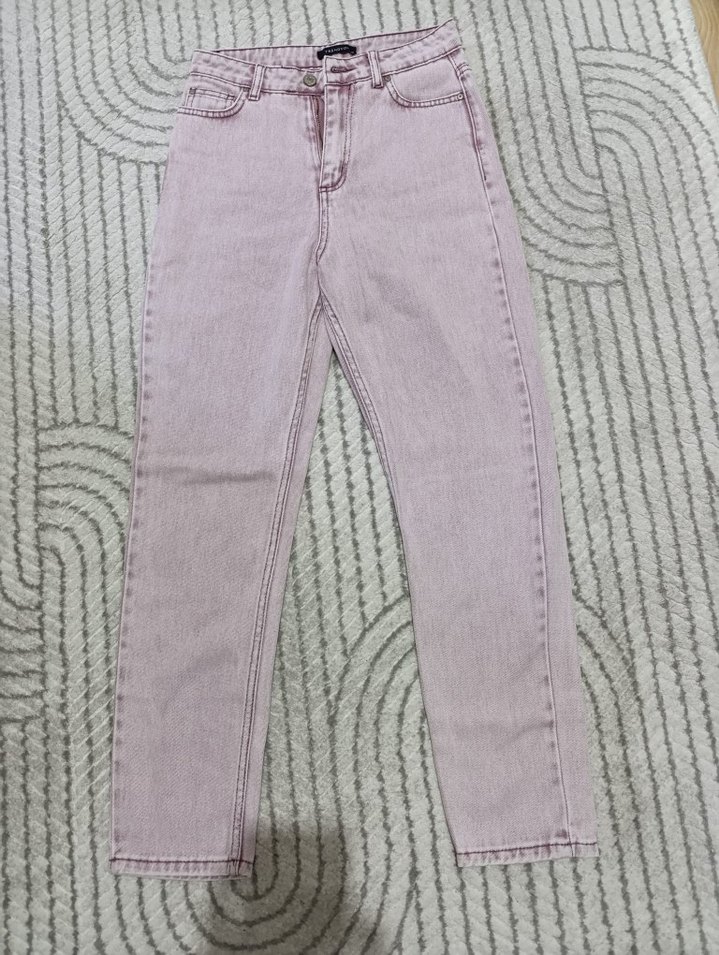 Toz Pembe Kadın Kot Pantolon Ty - Görsel 2