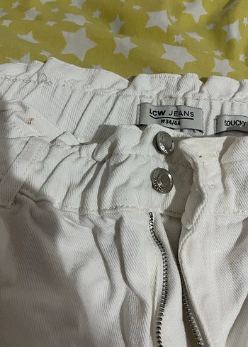 Düğmeli Beyaz Kadın Midi Kot Pantolon - Görsel 2