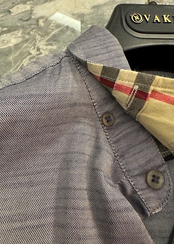 Mavi burberry erkek gömlek - Görsel 3