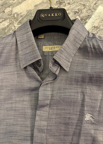 Mavi burberry erkek gömlek - Görsel 2