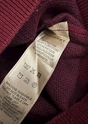 Bordo burberry kazak - Görsel 5