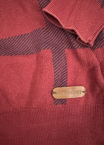 Bordo burberry kazak - Görsel 4