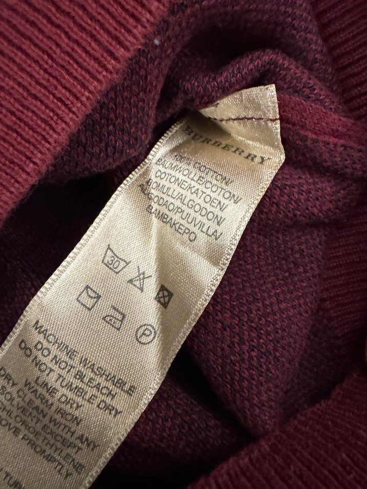 Bordo burberry kazak - Görsel 5