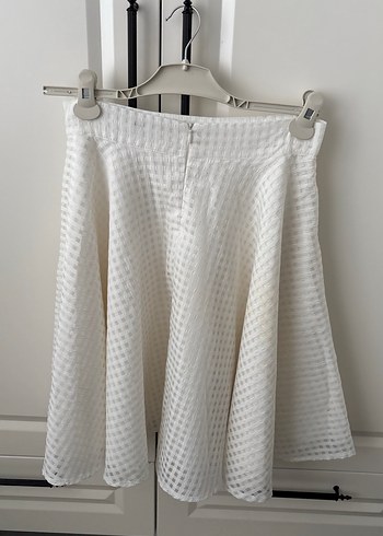 Beyaz Midi Piliseli Etek - Görsel 2