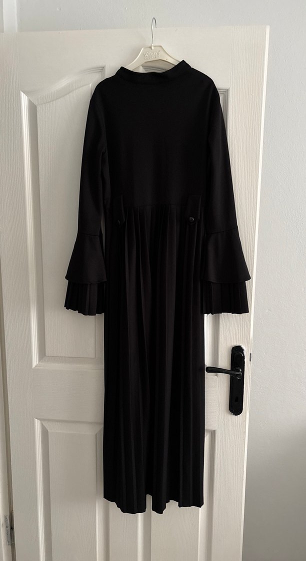 Uzun Siyah Kadın Elbise - Görsel 2