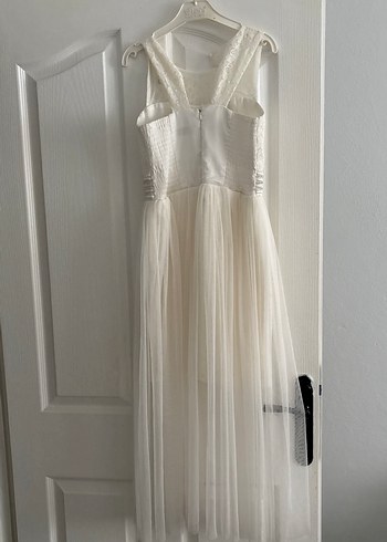 Uzun Kollu Vintage Dantel Mini Gelinlik - Görsel 3