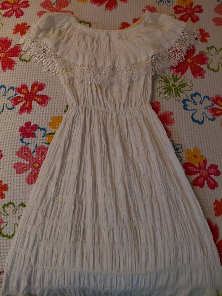 Dantel Detaylı Beyaz Elbise - Görsel 2