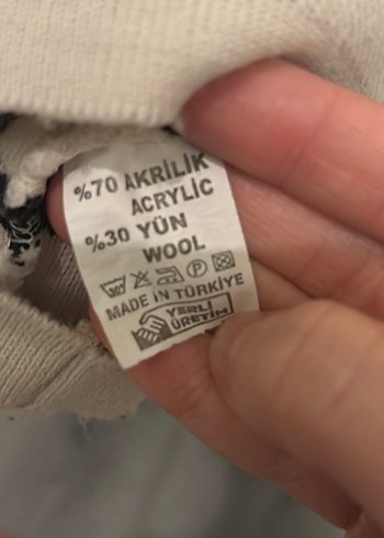 Bej Siyah Çizgili V Yaka Kadın Triko Kazak - Görsel 3