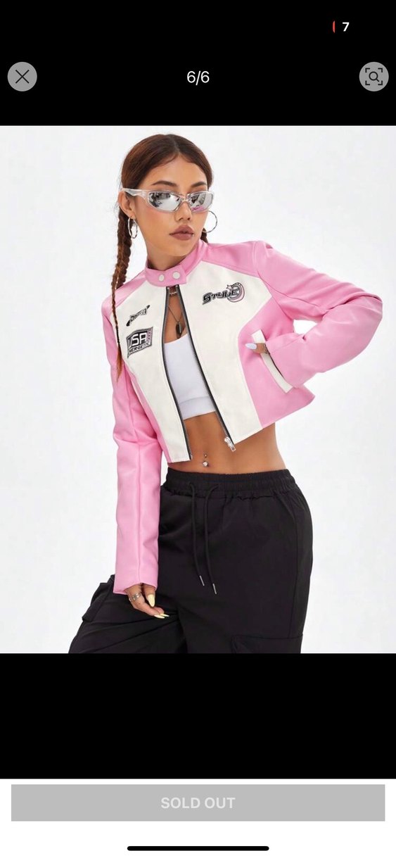 Pembe Mini Deri Ceket - Görsel 4